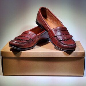 VINTAGE RARE SOUTH STREET STATION SCOTCH GRAIN KILTIE PENNY LOAFERS MADE IN USA